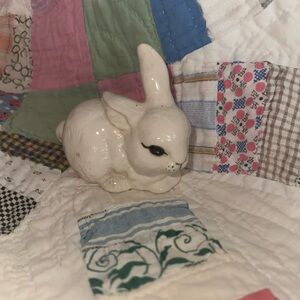 Vintage White Ceramic Bunny Figurine